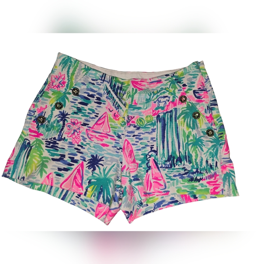 Lilly Pulitzer Marina Knit Shorts in Salt in the Air, Size 2